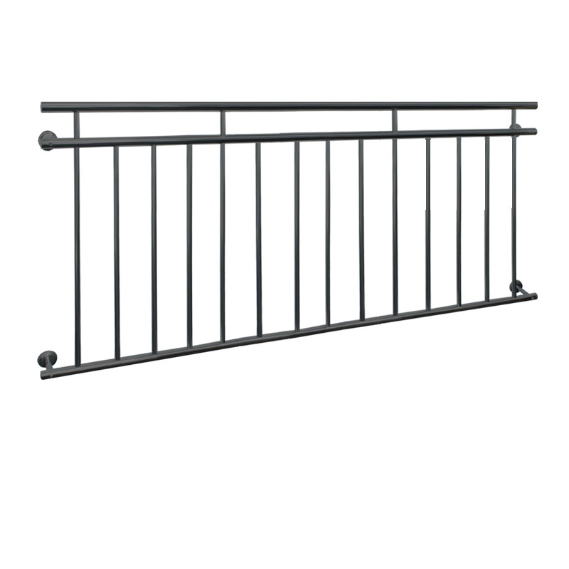 Französischer Balkon Brüstungsgeländer 184x90 cm Anthrazit mit 14 Füllstäben aus pulverbeschichtetem Stahl