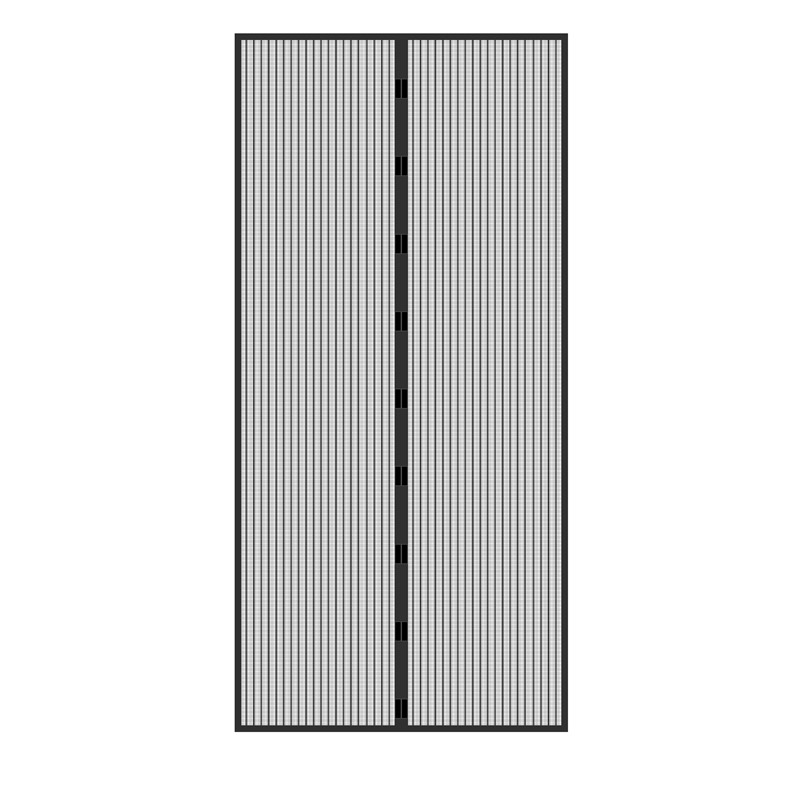 Fliegengitter Klebmontage ohne Bohren 100x210 cm Schwarz aus Polyester Fliegengitter Klebmontage ohne Bohren 100x210 cm Schwarz aus Polyester