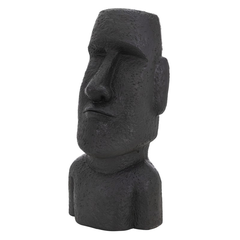 Moai Rapa Nuil Kopf Figur 26,5x19x53,5 cm Anthrazit aus Kunstharz Polyresin Moai Rapa Nuil Kopf Figur 26,5x19x53,5 cm Anthrazit aus Kunstharz Polyresin