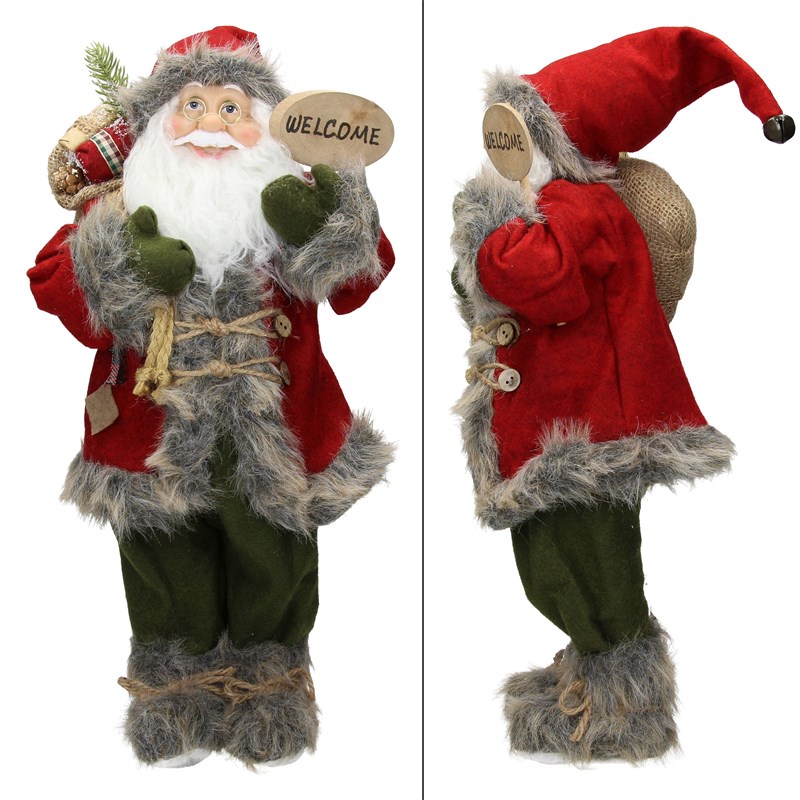 Weihnachtsmann Deko Figur 22x14x47 cm rot aus Polyresin