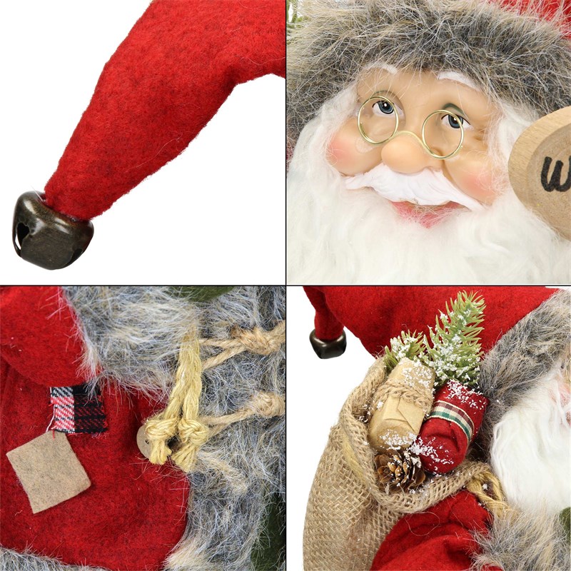 Weihnachtsmann Deko Figur 22x14x47 cm rot aus Polyresin