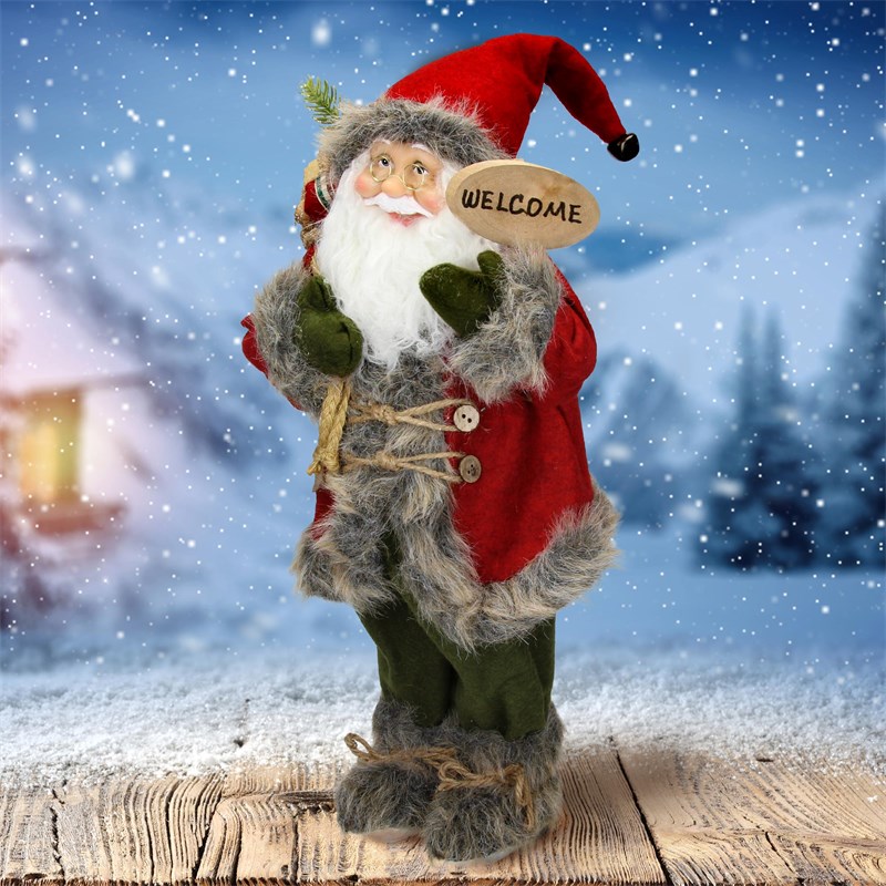 Weihnachtsmann Deko Figur 22x14x47 cm rot aus Polyresin