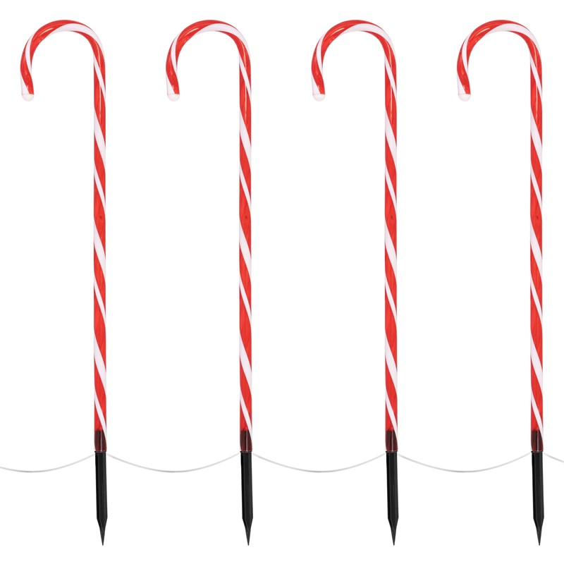 Zuckerstangen Gartenstecker 5er Set 73x400 cm mit 56LED warmweiß aus Kunststoff