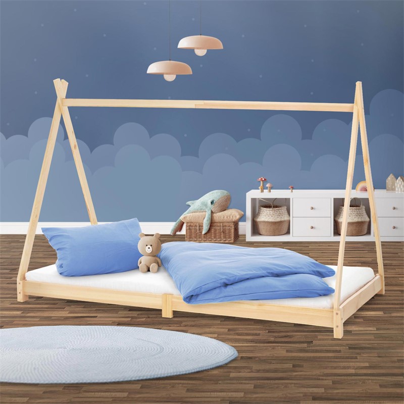Kinderbett Tipi 90x200 cm aus Kiefernholz Holzbett mit Lattenrost ML-Design Kinderbett Tipi 90x200 cm aus Kiefernholz Holzbett mit Lattenrost ML-Design