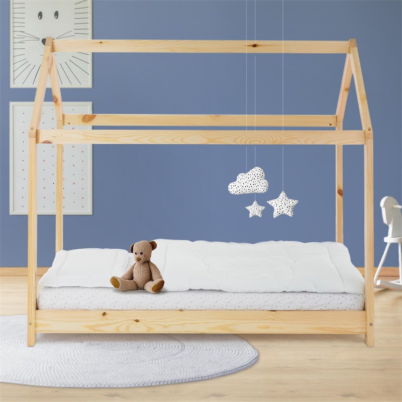 Kinderbett Hausbett 80x160 cm aus Kiefernholz Holzbett mit Dach und Lattenrost ML-Design Kinderbett Hausbett 80x160 cm aus Kiefernholz Holzbett mit Dach und Lattenrost ML-Design