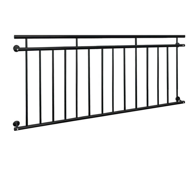 Französischer Balkon Schwarz 184x90 cm mit 14 Füllstäben aus pulverbeschichtetem Stahl Französischer Balkon Schwarz 184x90 cm mit 14 Füllstäben aus pulverbeschichtetem Stahl