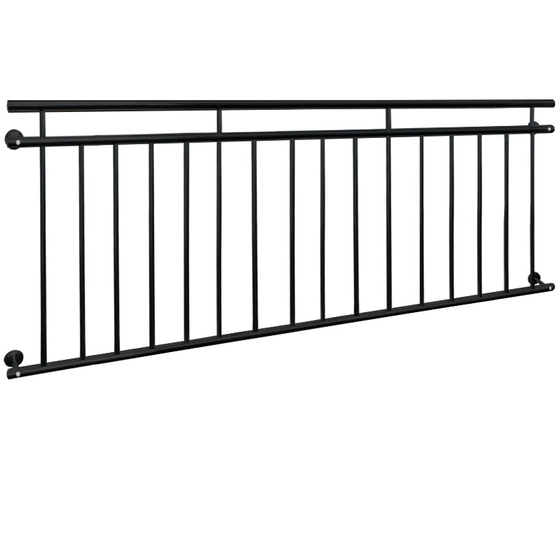 Französischer Balkon Schwarz 225x90 cm mit 16 Füllstäben aus pulverbeschichtem Stahl Französischer Balkon Schwarz 225x90 cm mit 16 Füllstäben aus pulverbeschichtem Stahl