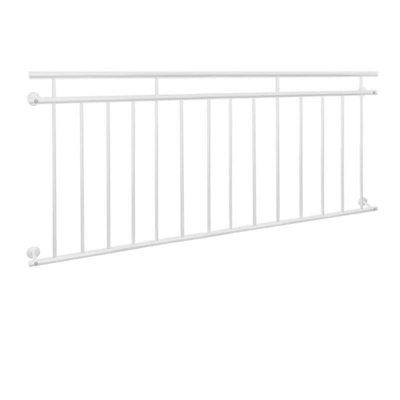 Französischer Balkon Weiß 90x184 cm mit 14 Füllstäben aus pulverbeschichtetem Stahl Französischer Balkon Weiß 90x184 cm mit 14 Füllstäben aus pulverbeschichtetem Stahl