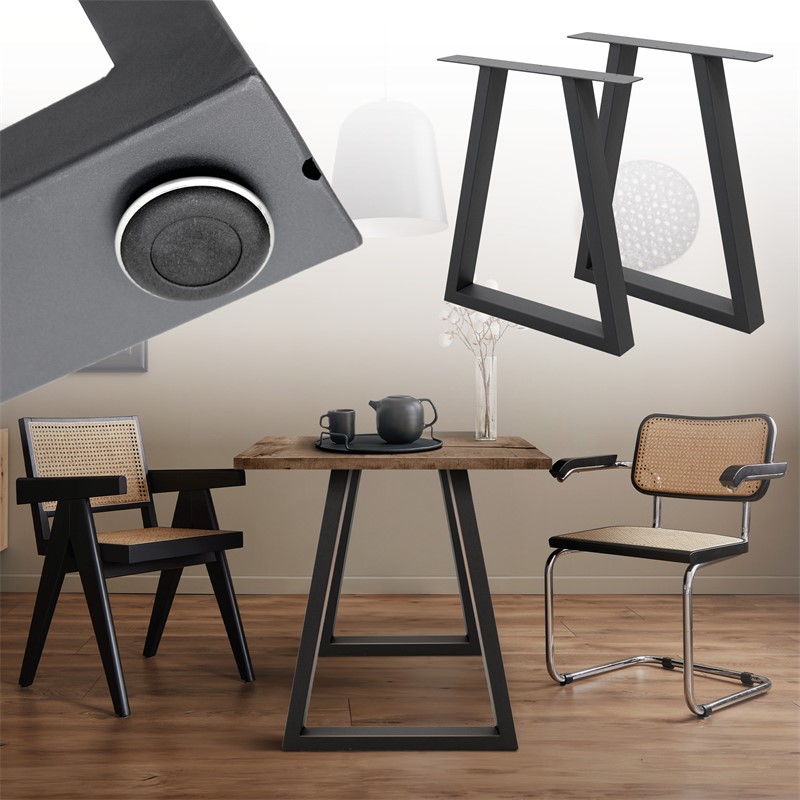 2x Tischbeine Trapez Design 60x72 cm Anthrazit pulverbeschichtete Stahl Tischgestell Esstisch und Schreibtisch 2x Tischbeine Trapez Design 60x72 cm Anthrazit pulverbeschichtete Stahl Tischgestell Esstisch und Schreibtisch