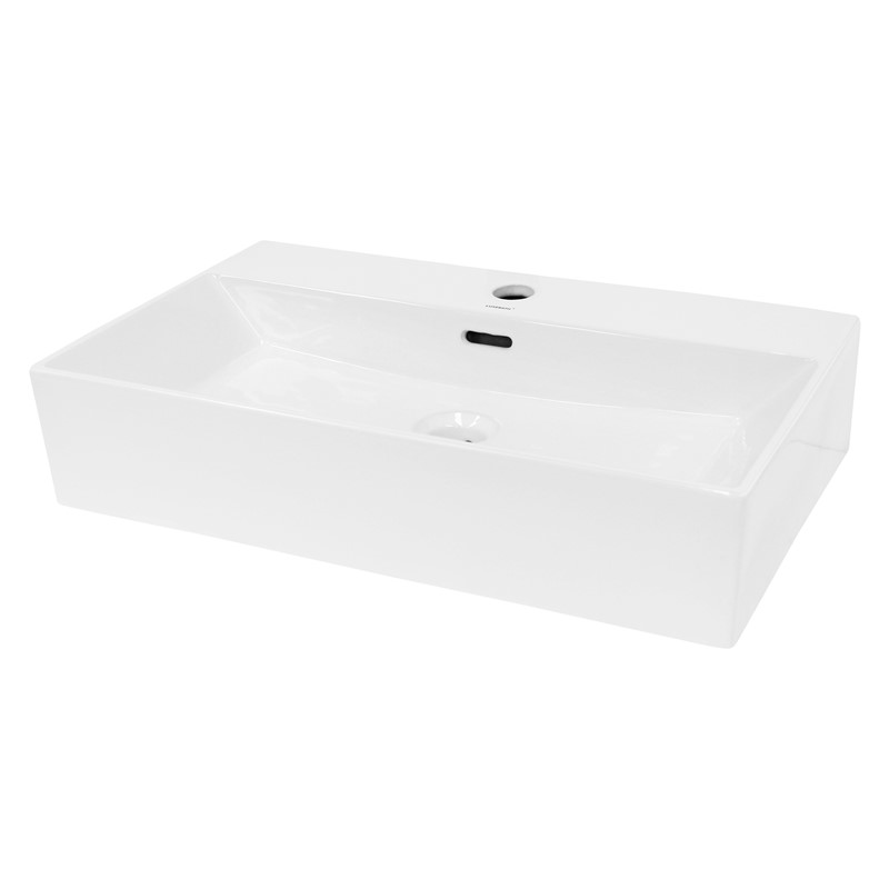 Waschbecken Eckig mit Überlauf 605x365x130 mm Weiß aus Keramik LuxeBath Waschbecken Eckig mit Überlauf 605x365x130 mm Weiß aus Keramik LuxeBath
