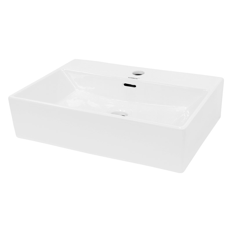 Waschbecken Eckig mit Überlauf 515x360x130 mm Weiß aus Keramik LuxeBath Waschbecken Eckig mit Überlauf 515x360x130 mm Weiß aus Keramik LuxeBath