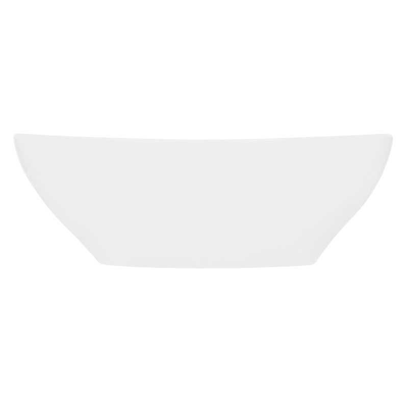 Waschbecken Oval ohne Überlauf 41x33x14,2 cm Weiß aus Keramik LuxeBath