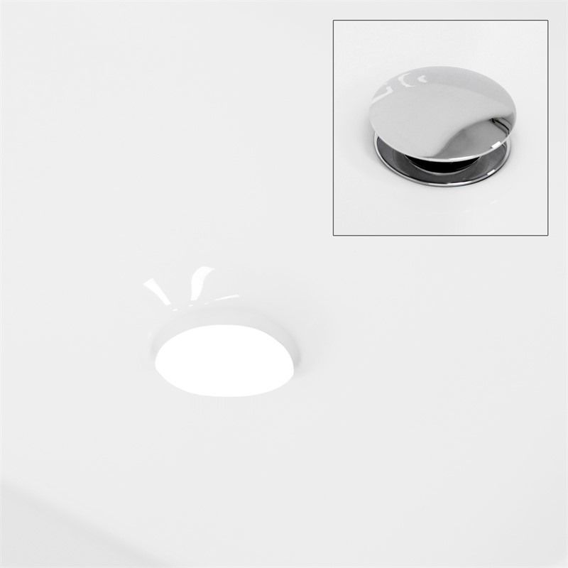 Waschbecken Oval ohne Überlauf 41x33x14,2 cm Weiß aus Keramik LuxeBath