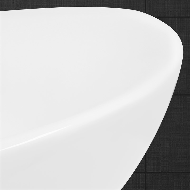 Waschbecken Oval ohne Überlauf 41x33x14,2 cm Weiß aus Keramik LuxeBath