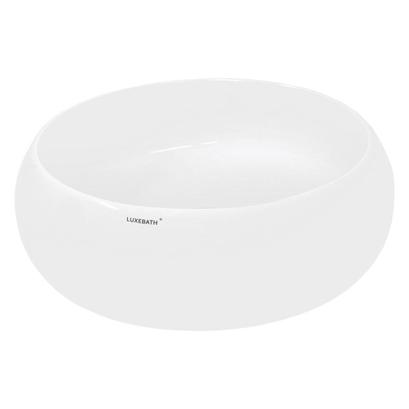 Waschbecken Rund ohne Überlauf Ø 35x12 cm Weiß aus Keramik LuxeBath Waschbecken Rund ohne Überlauf Ø 35x12 cm Weiß aus Keramik LuxeBath