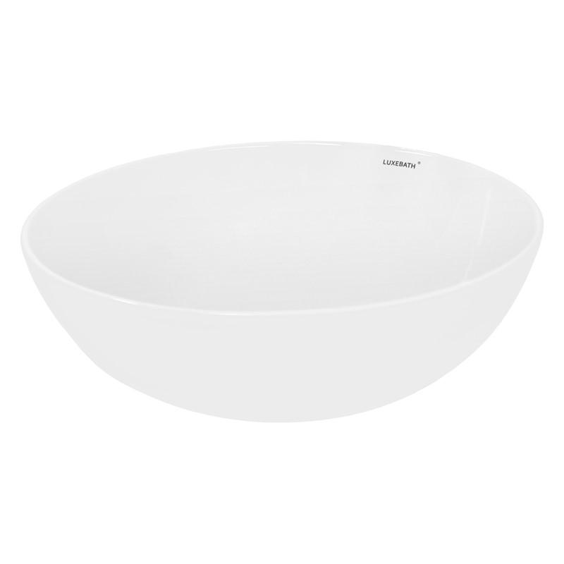 Waschbecken Rund ohne Überlauf Ø 40x14,7 cm Weiß aus Keramik LuxeBath Waschbecken Rund ohne Überlauf Ø 40x14,7 cm Weiß aus Keramik LuxeBath