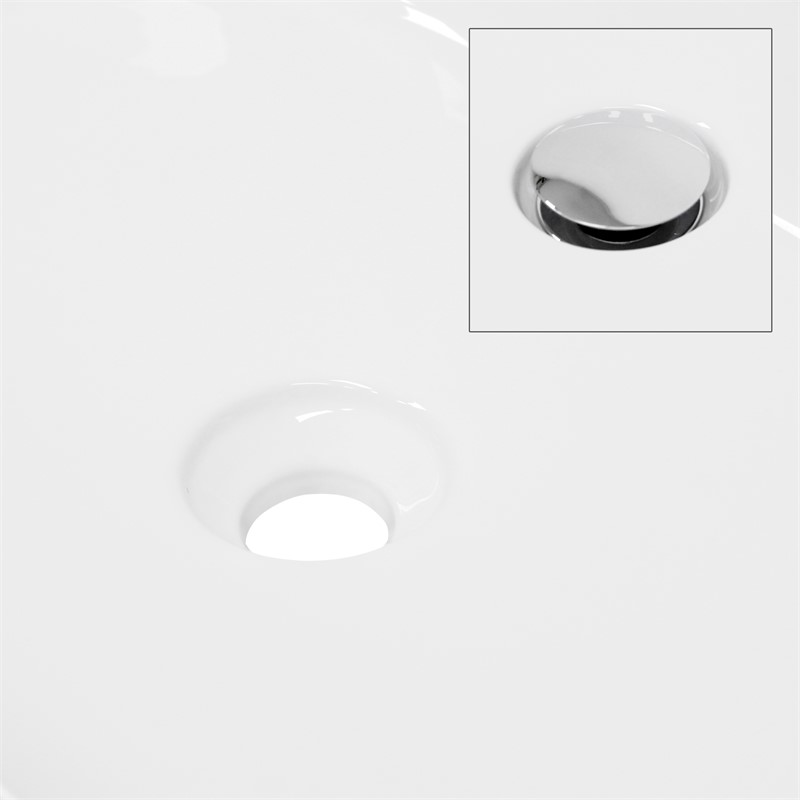 Waschbecken Oval ohne Überlauf 60,5x38x12,5 cm Weiß aus Keramik LuxeBath