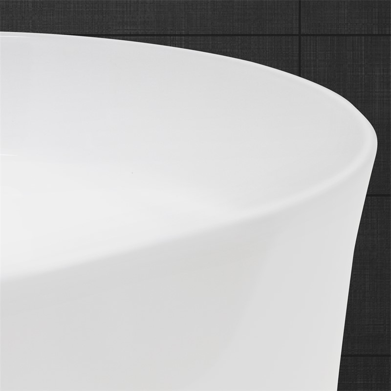 Waschbecken Oval ohne Überlauf 60,5x38x12,5 cm Weiß aus Keramik LuxeBath