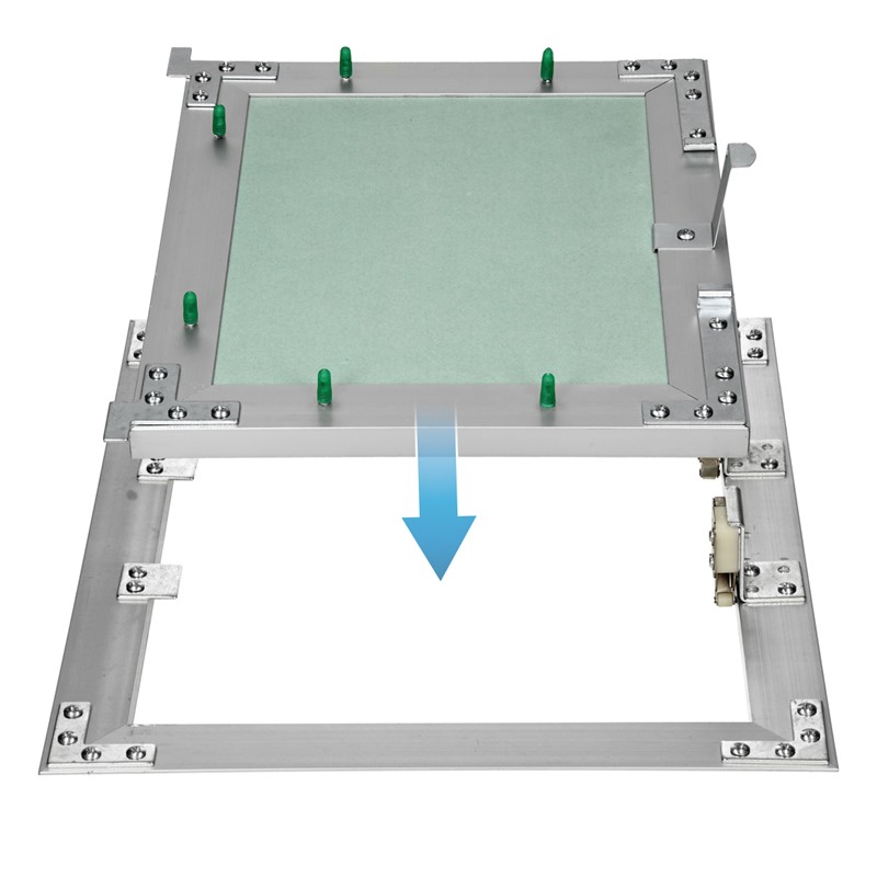Revisionsklappe GK-Einlage 250x300 mm mit Rahmen aus Aluminium