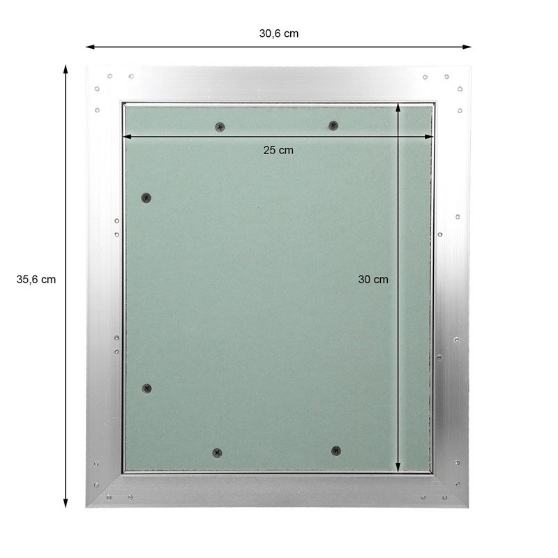 Revisionsklappe GK-Einlage 250x300 mm mit Rahmen aus Aluminium