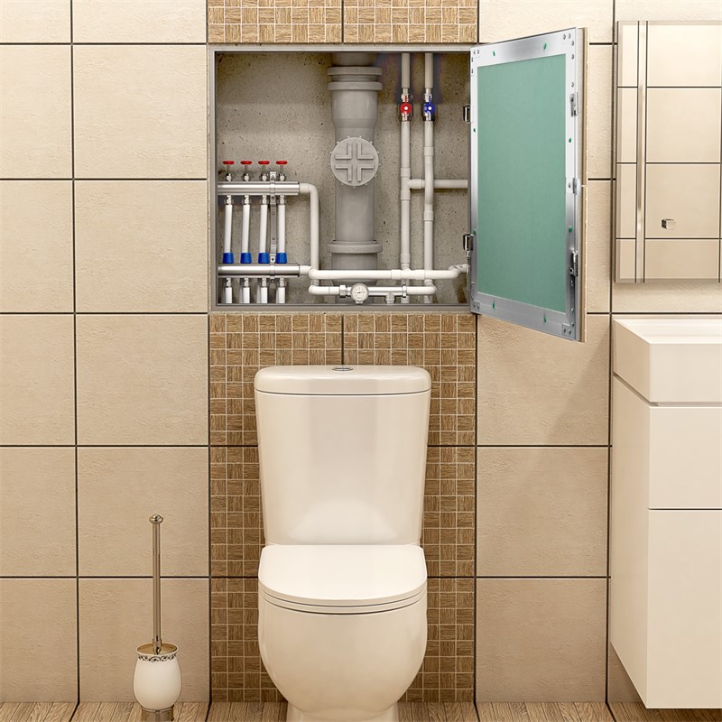 Revisionsklappe GK-Einlage 250x300 mm mit Rahmen aus Aluminium