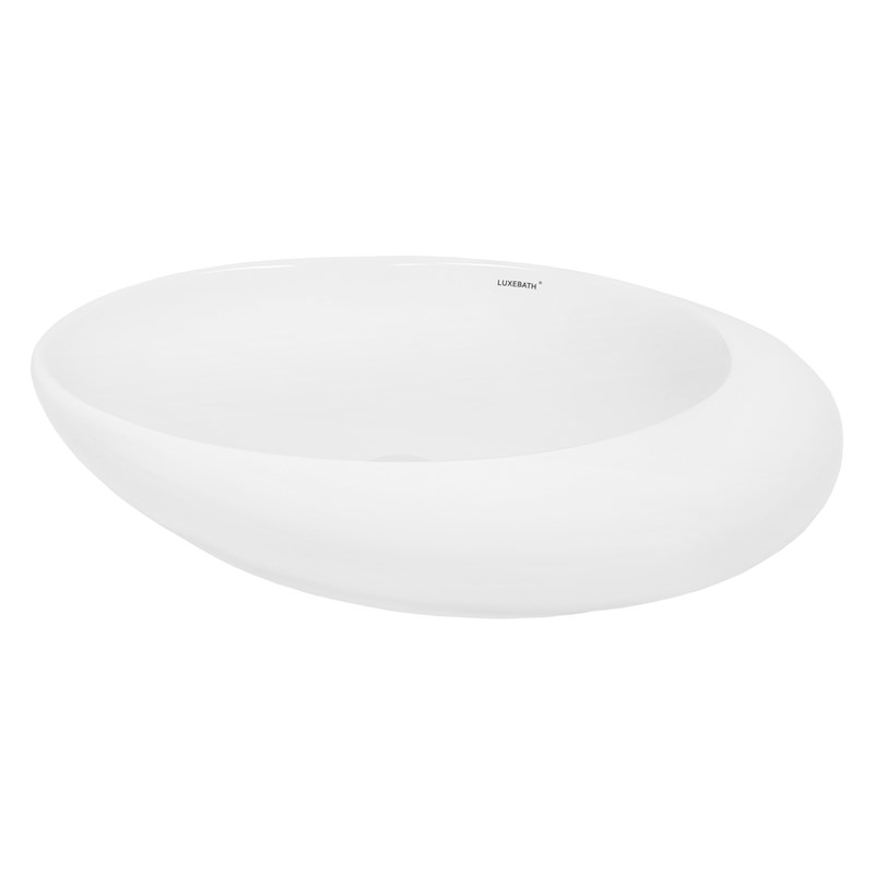 Waschbecken Oval ohne Überlauf 58,5x37,5x14,5 cm Weiß aus Keramik LuxeBath Waschbecken Oval ohne Überlauf 58,5x37,5x14,5 cm Weiß aus Keramik LuxeBath