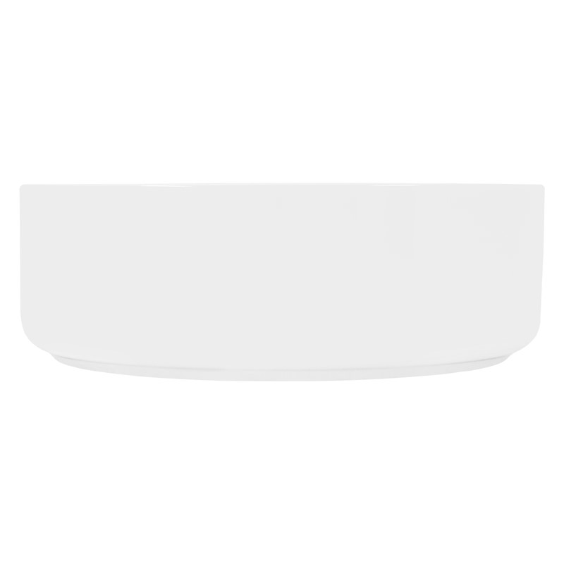 Waschbecken Rund ohne Überlauf Ø 35,5x12 cm Weiß aus Keramik LuxeBath