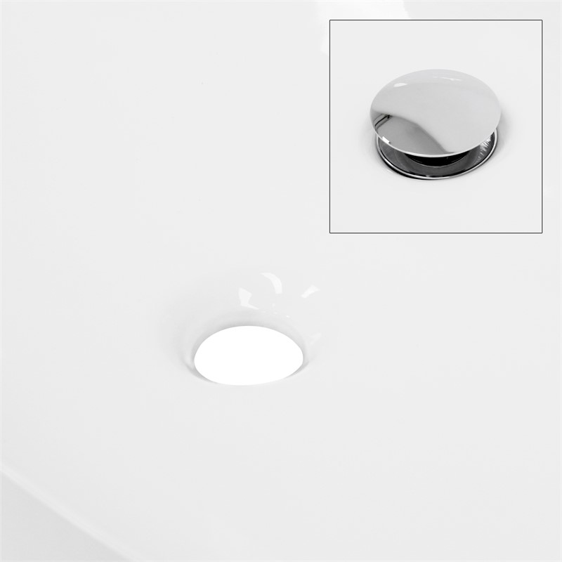 Waschbecken Rund ohne Überlauf Ø 35,5x12 cm Weiß aus Keramik LuxeBath