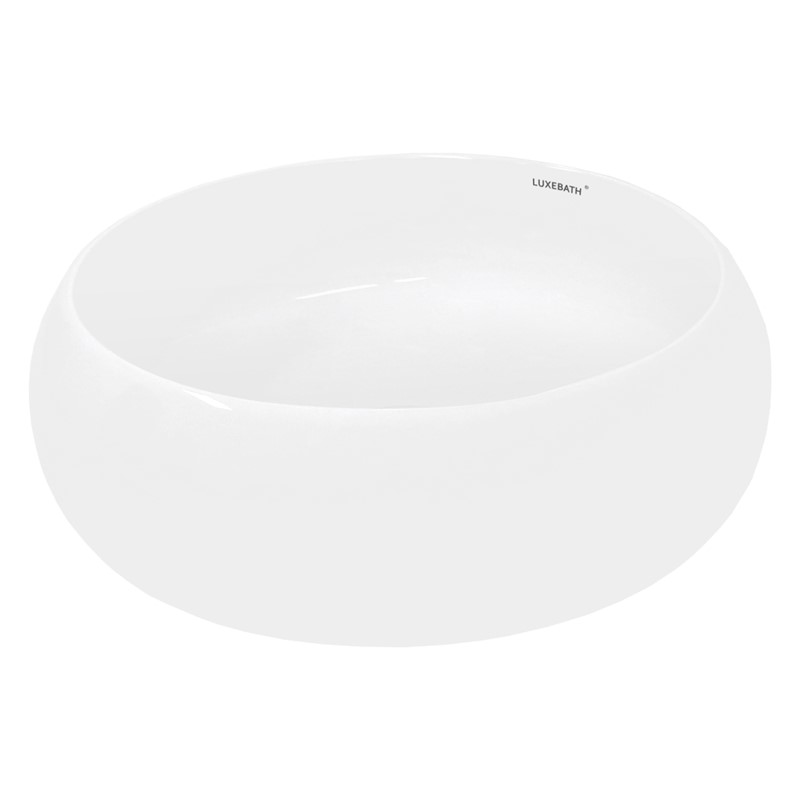 Waschbecken Rund ohne Überlauf Ø 40x35 cm Weiß aus Keramik LuxeBath Waschbecken Rund ohne Überlauf Ø 40x35 cm Weiß aus Keramik LuxeBath