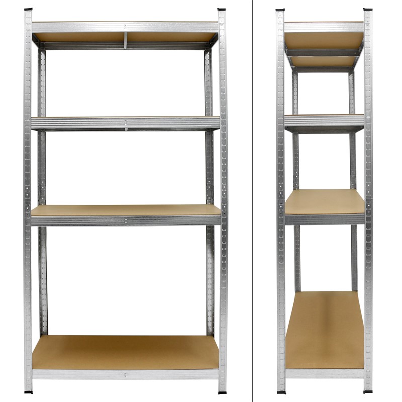 Werkstattregal silber, 160x80x40 cm, aus MDF und Metall, bis 320 kg