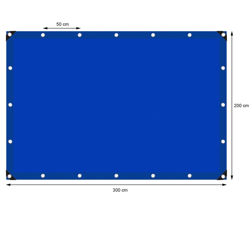 Abdeckplane Gewebeplane mit Ösen 2x3 m 180g/m² in Blau aus PE