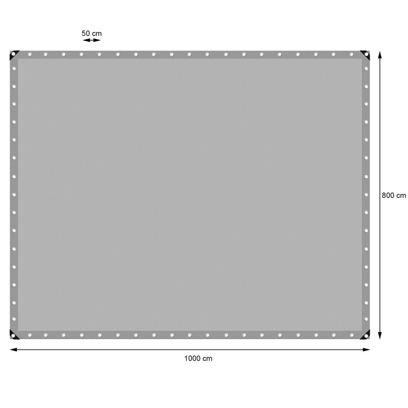 Abdeckplane Gewebeplane mit Ösen 8x10 m 260g/m² in Grau aus PE