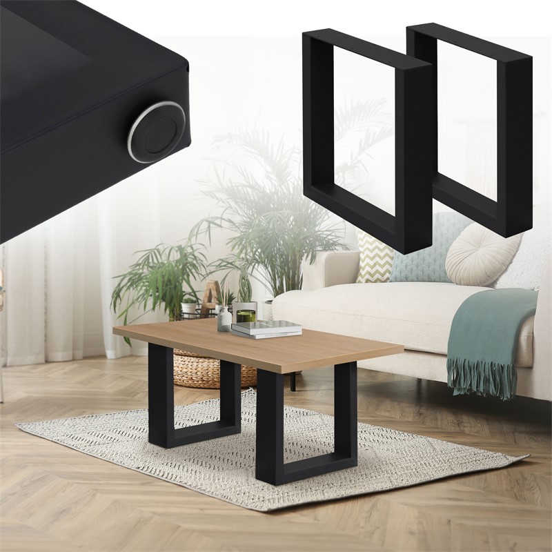 2x Tischbeine Bankkufen aus Vierkantprofilen 30x43 cm Schwarz pulverbeschichtete Stahl 2x Tischbeine Bankkufen aus Vierkantprofilen 30x43 cm Schwarz pulverbeschichtete Stahl