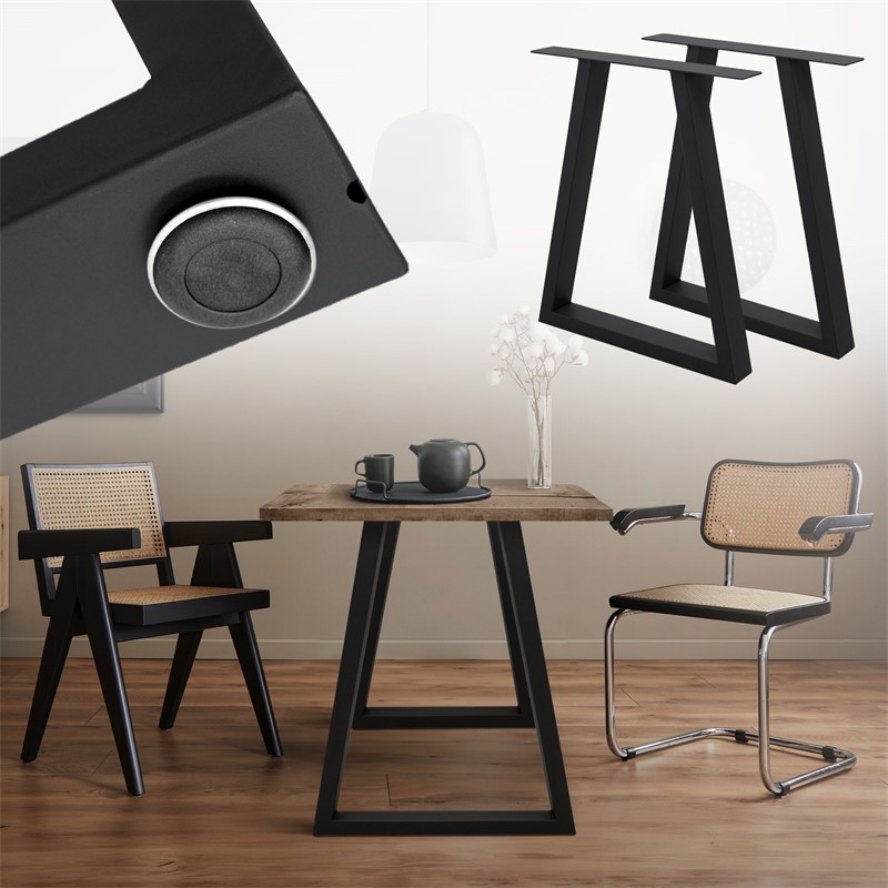 2x Tischbeine Trapez Design 60x72 cm Schwarz pulverbeschichtete Stahl Tischgestell für Esstisch Schreibtisch 2x Tischbeine Trapez Design 60x72 cm Schwarz pulverbeschichtete Stahl Tischgestell für Esstisch Schreibtisch