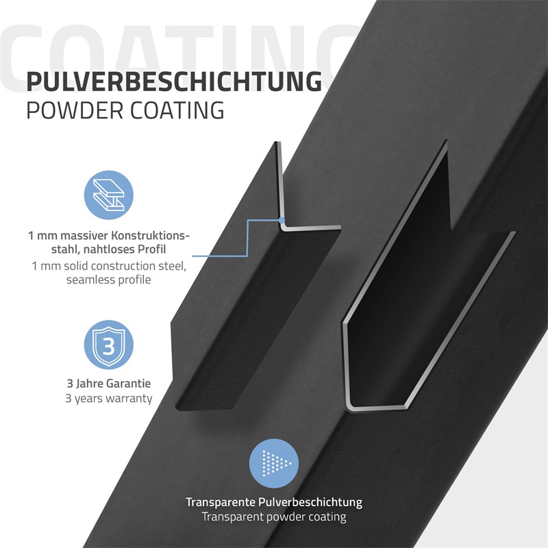 2x Tischbeine X-Design 60x72 cm Schwarz pulverbeschichtete Stahl DIY Tischuntergestell