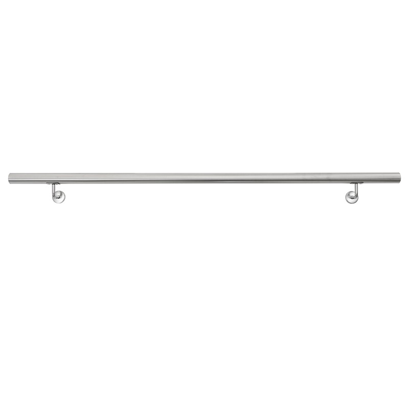 Edelstahl V2A Handlauf 160x4,2 cm Silber inkl. Wandhalterung