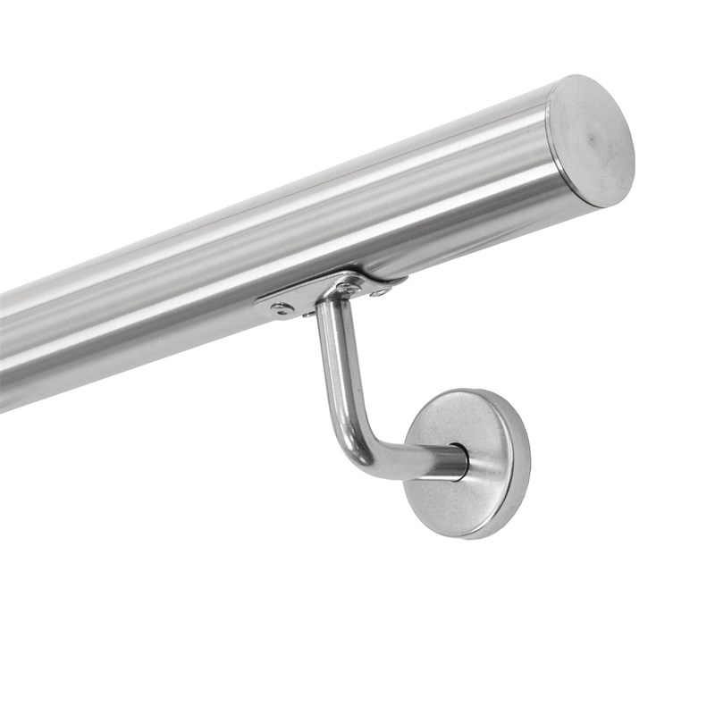 Edelstahl V2A Handlauf 160x4,2 cm Silber inkl. Wandhalterung