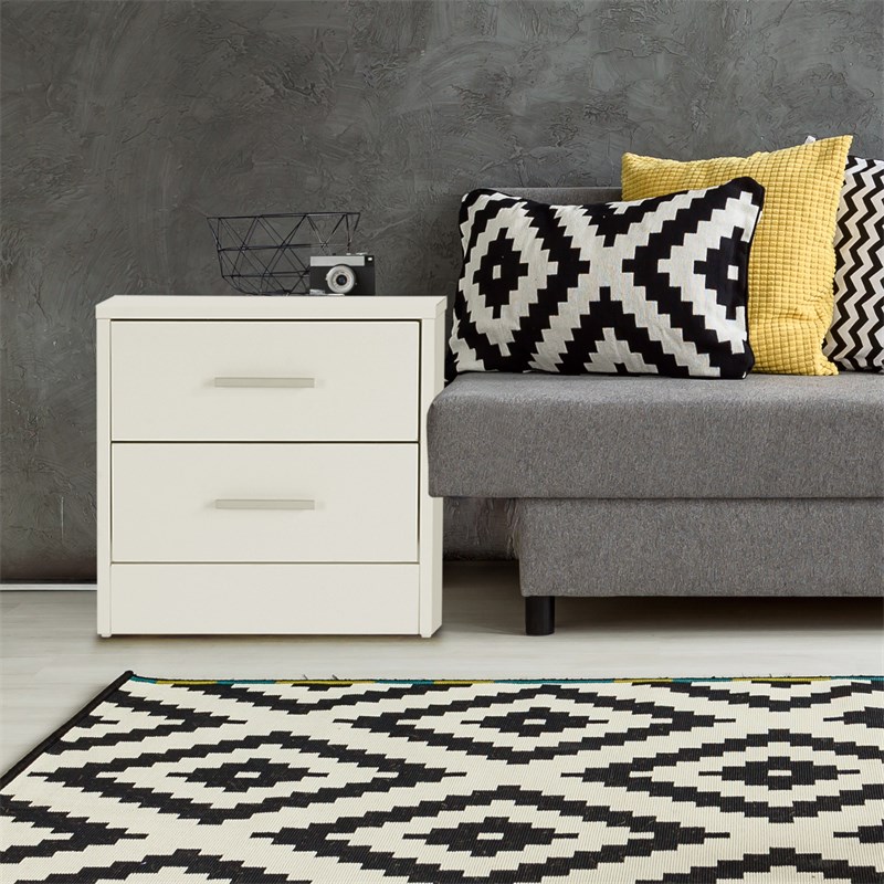 Nachttisch mit zwei Schubladen 38x37x34 cm Weiß aus Spannplatte ML-Design Nachttisch mit zwei Schubladen 38x37x34 cm Weiß aus Spannplatte ML-Design