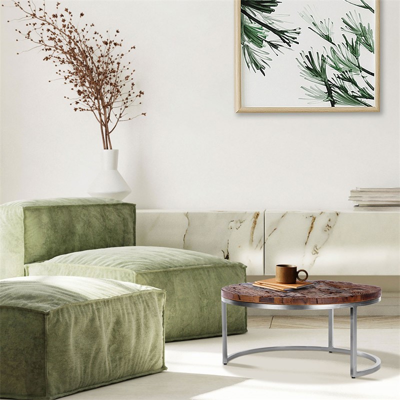 Couchtisch Ø 70x35 cm Natur aus Akazienholz WOMO-Design Couchtisch Ø 70x35 cm Natur aus Akazienholz WOMO-Design