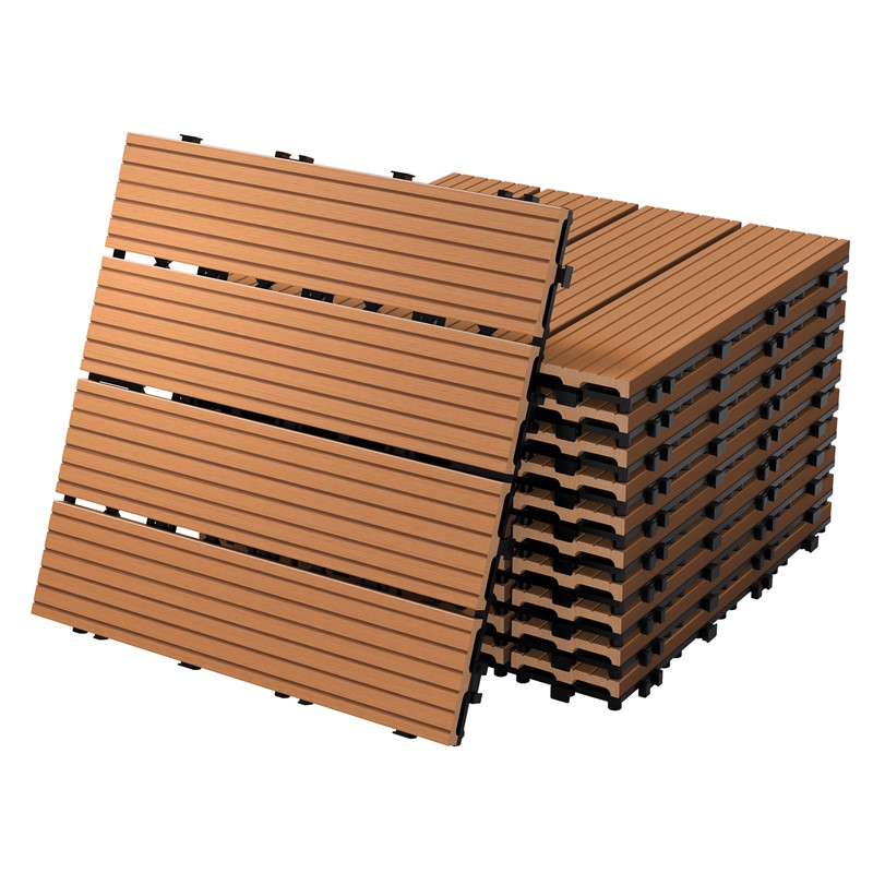 WPC Terrassenfliesen 30x30 cm 22er Set für 2m² Hellbraun in Holzoptik Balkon Bodenbelag mit Drainage und Klicksystem Terrassendielen Balkonfliesen WPC Terrassenfliesen 30x30 cm 22er Set für 2m² Hellbraun in Holzoptik Balkon Bodenbelag mit Drainage und Klicksystem Terrassendielen Balkonfliesen