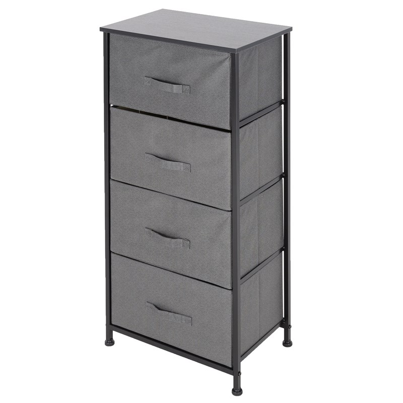 Kommode mit 4 Schubladen 45x30x94 cm Grau aus MDF ML-Design Kommode mit 4 Schubladen 45x30x94 cm Grau aus MDF ML-Design