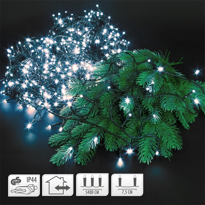 Lichterkette LED 54 m mit 720 LEDs Kaltweiß Lichterkette LED 54 m mit 720 LEDs Kaltweiß