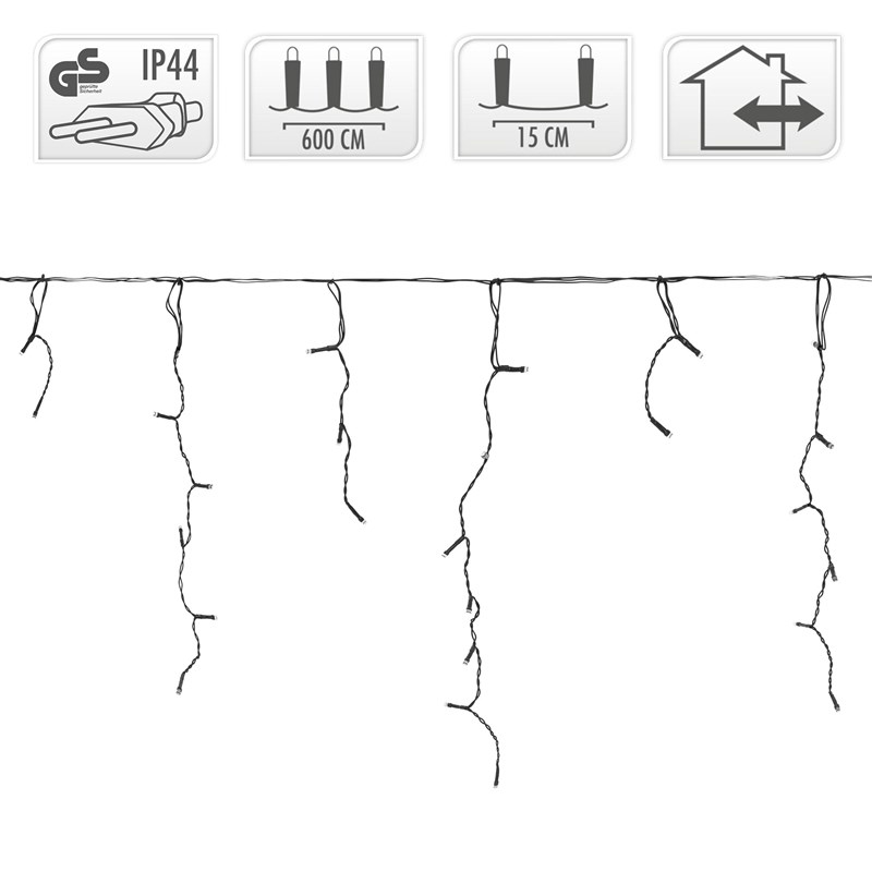 LED Lichtervorhang 6 m IP44 LED Birnen