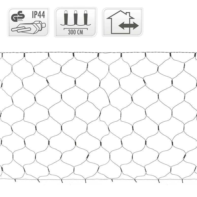 LED Lichternetz 150x300 cm mit 320 LEDs Warmweiß IP44