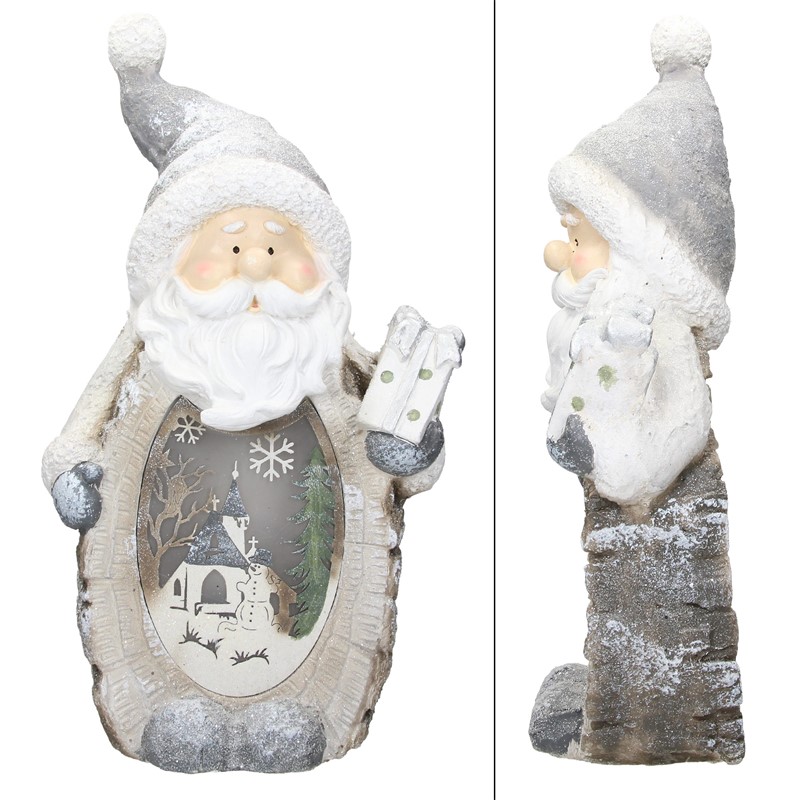 Weihnachtsmann mit LED Beleuchtung 52 cm aus Polyresin