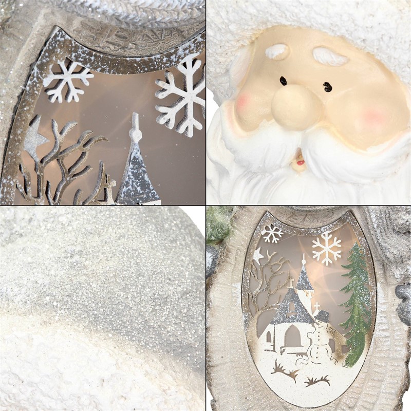 Weihnachtsmann mit LED Beleuchtung 52 cm aus Polyresin