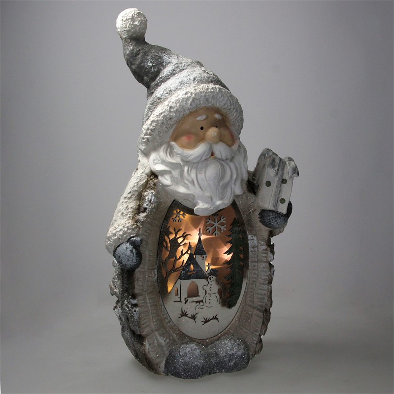 Weihnachtsmann mit LED Beleuchtung 52 cm aus Polyresin