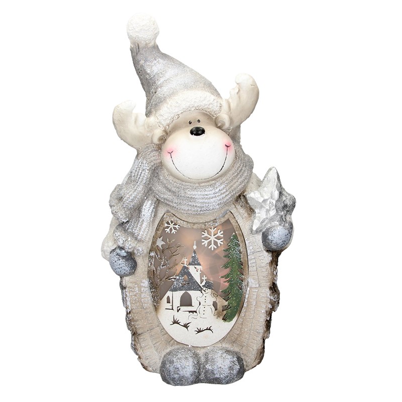 Rentier Figur mit LED Beleuchtung 53 cm aus Polyresin Rentier Figur mit LED Beleuchtung 53 cm aus Polyresin