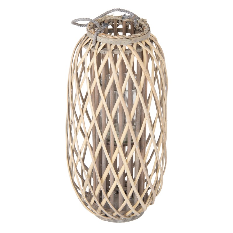 Riedlaterne mit Henkel 60x Ø30 cm natur aus umweltfreundlichem Rattan Riedlaterne mit Henkel 60x Ø30 cm natur aus umweltfreundlichem Rattan