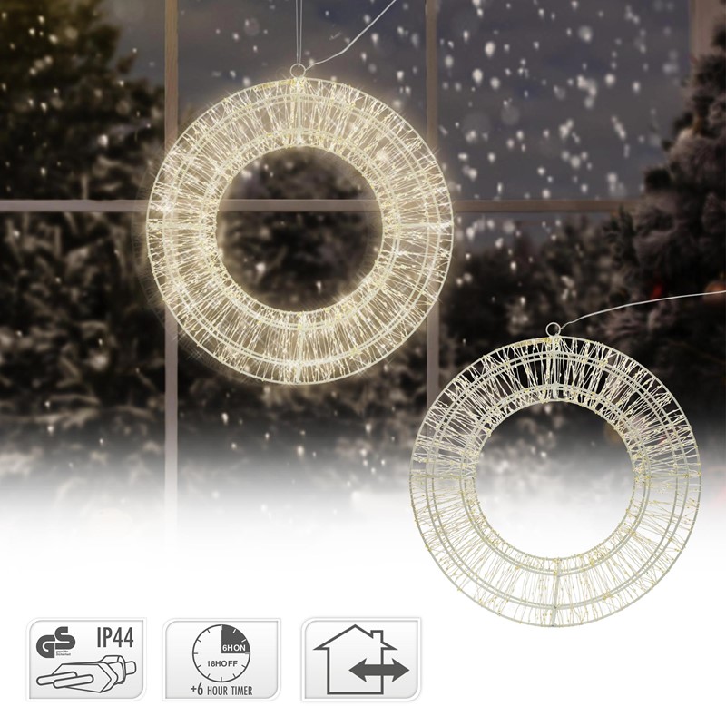 Weihnachtsdeko LED Kranz Ø 38cm warmweiß mit 960 LED\'s inkl. Timer